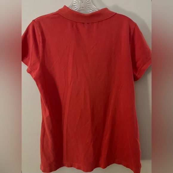 Tommy Bahama (Relax) Women’s Coral/Orange Polo Shirt w/Logo, 3-Button; Size M - Picture 3 of 10